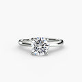 KIRARA lab-grown diamond solitaire ring with delicate accented band in Platinum 950, top view