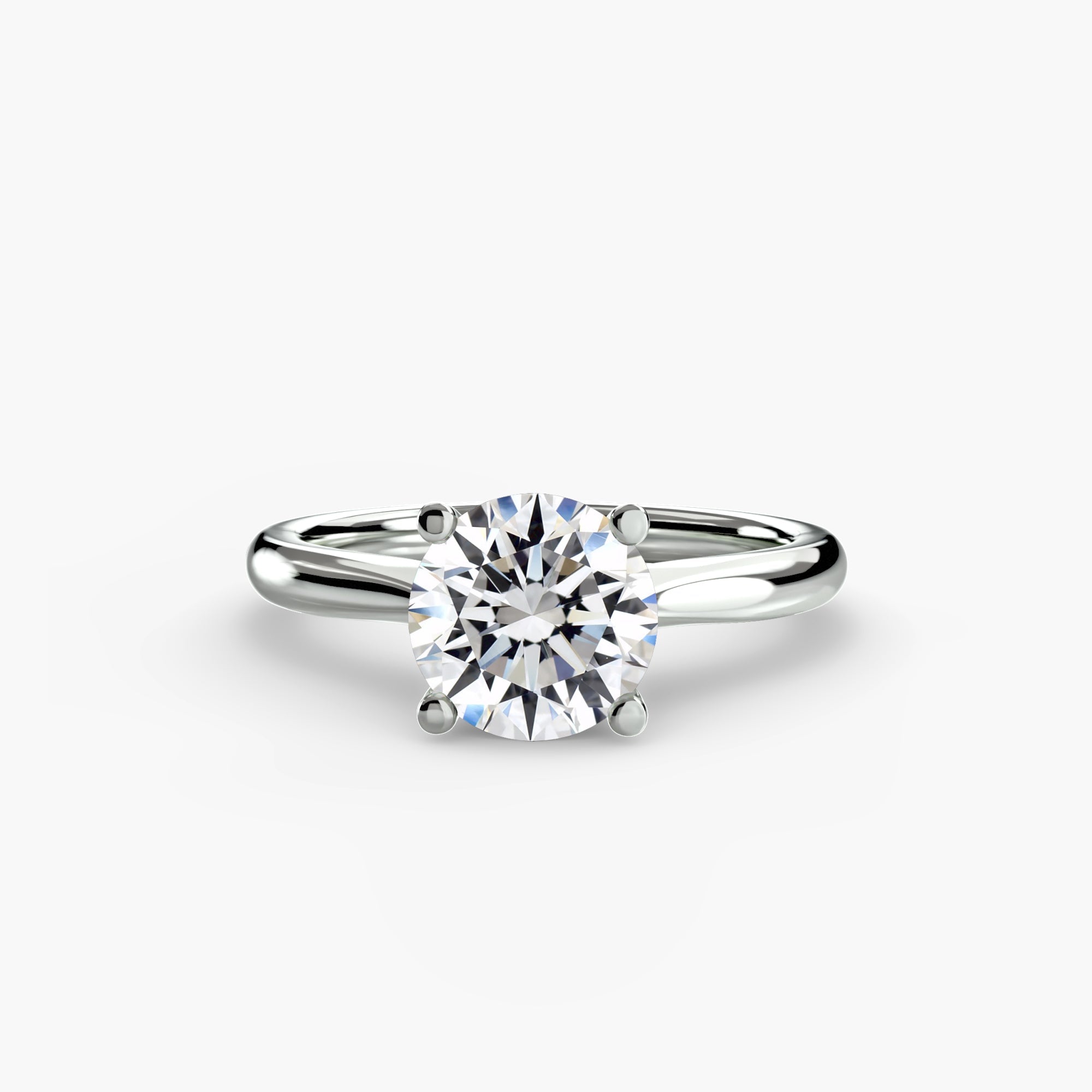 KIRARA lab-grown diamond solitaire ring with delicate accented band in Platinum 950, top view