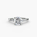 KIRARA lab-grown diamond solitaire ring with shoulder accents in Platinum 950, top view