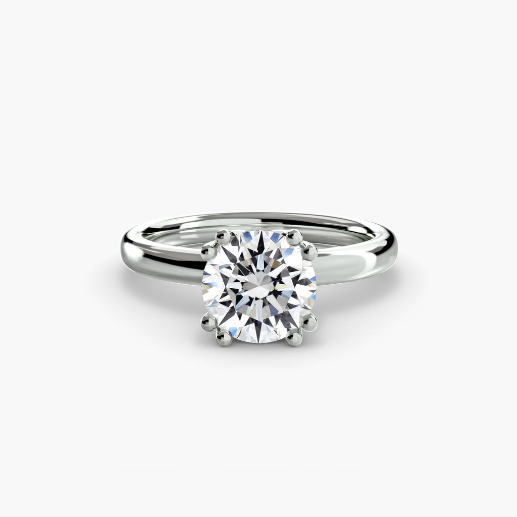 KIRARA classic six-prong lab-grown diamond solitaire ring in Platinum 950, top view