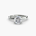 KIRARA classic six-prong lab-grown diamond solitaire ring in Platinum 950, top view