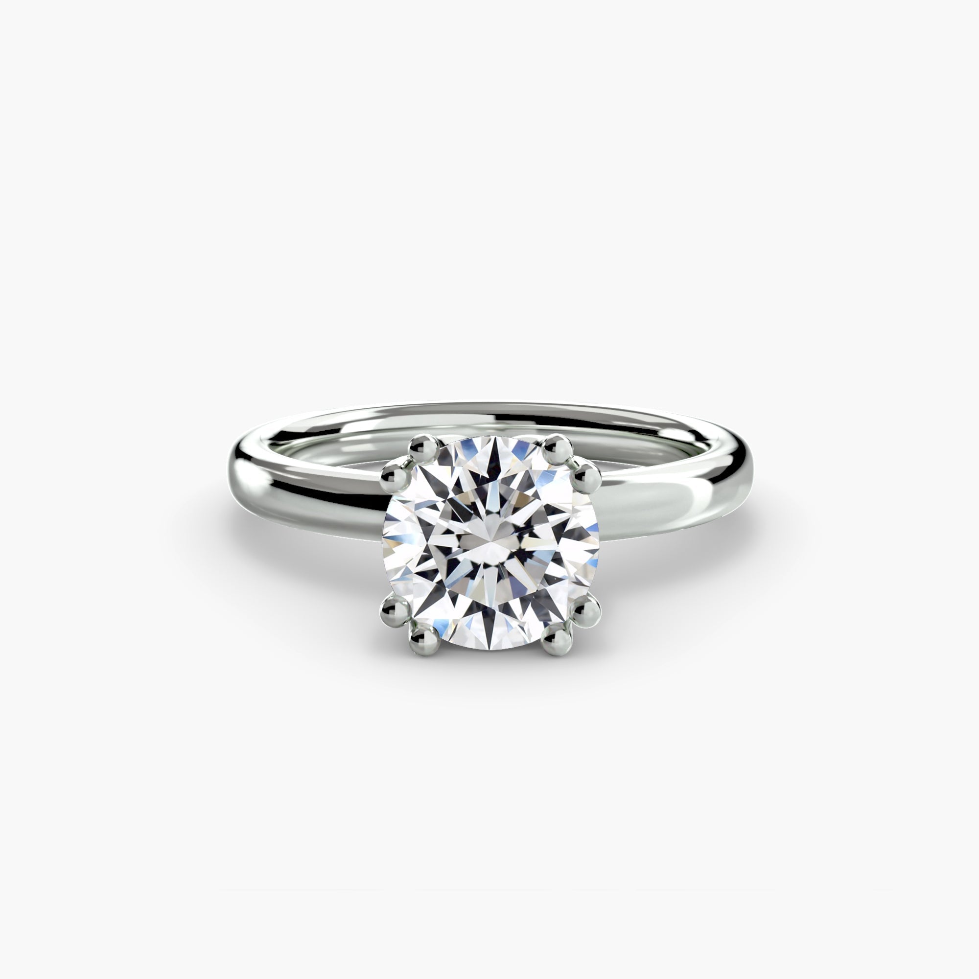KIRARA classic six-prong lab-grown diamond solitaire ring in Platinum 950, top view