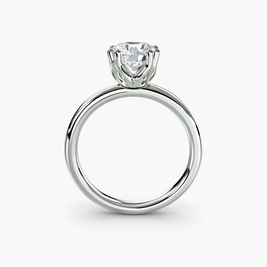 KIRARA classic six-prong lab-grown diamond solitaire ring in Platinum 950, profile view
