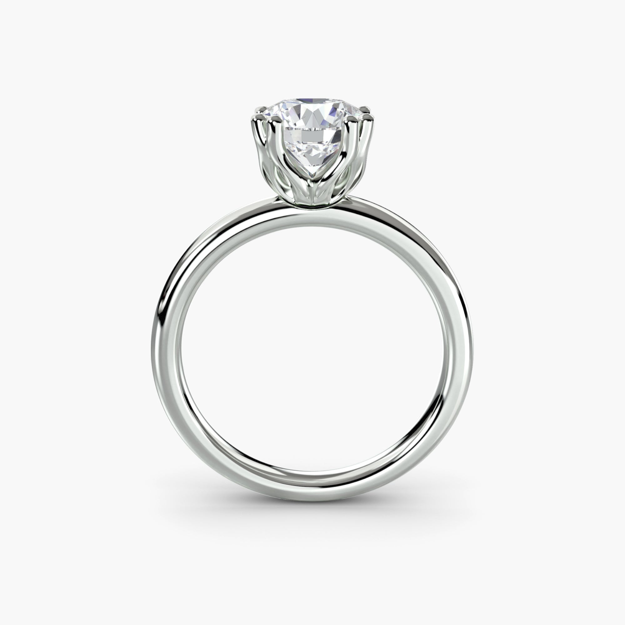 KIRARA classic six-prong lab-grown diamond solitaire ring in Platinum 950, profile view